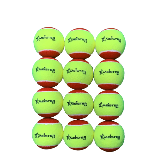 12 x STAGE 3 MEISTER TENNIS BALLS RED 75mm